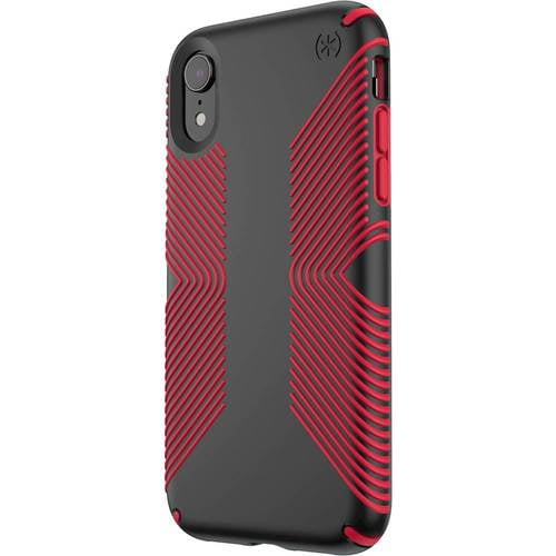 Speck Presidio Grip Case for Apple® iPhone® XR Black/Dark Poppy Red
