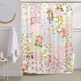 thumbnail image 2 of Tcwhniev Boho Shower Curtain, Vintage Patchwork Floral Waterproof Fabric Bath Curtain with 12 Hooks, 72x72 Inch, 2 of 8