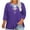 Purple Plus Size Blouse for Women_l, variant on CYMMPU Blouses for Women Dressy Casual Round Neck Tunic Tops Floral Printed 3/4 Sleeve Loose Fit Spring Tops Summer Trendy Shirts Plus Size T-Shirt L
