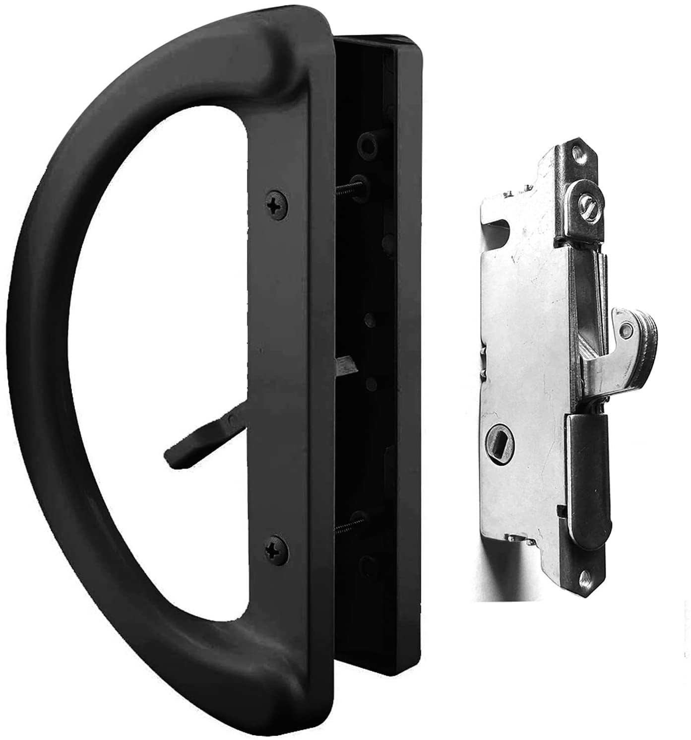 Patio Sliding Glass Door Handle Set with 45° Mortise Lock Suitable for Sliding Glass Patio Door