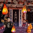 thumbnail image 2 of OANLKGI Halloween Pumpkin Decoration with Light, Spooky Decor Pumpkin Holding Mini Pumpkin with LED Lights, Festive Tabletop Decor for Halloween Party, Home & Indoor Display, 2 of 7