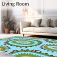 thumbnail image 2 of ODIKA 2'x3' Machine Washable Non-Slip Area Rug, Yuletide Wreath Ornamental Pile Floor Covering High Traffic Rug, Light Blue, 503359, 2 of 7