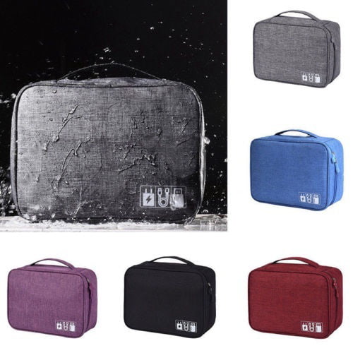 Electronics Accessories Organizer Travel Storage Hand Bag Cable USB Drive Case 