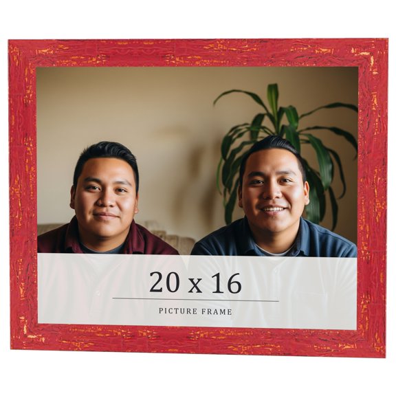 20x16 Frame Red Solid Wood Picture Frame Width 1.125 Inches | Interior Frame Depth 0.5 Inches |