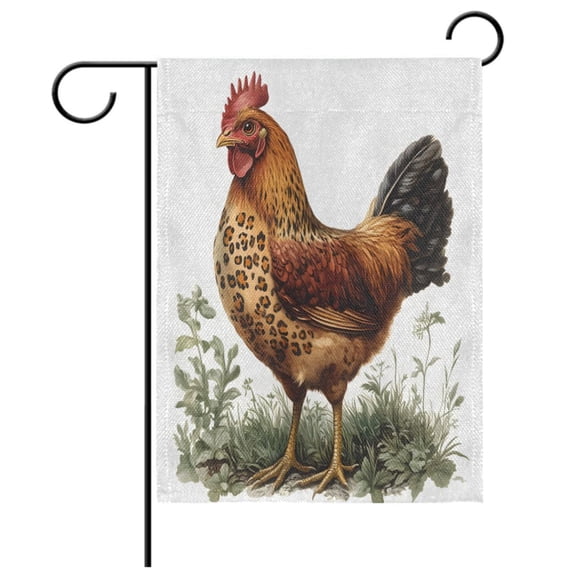 Ryvnso Chicken Pattern Garden Flag 12x18 Inch Double Sided Seasonal Yard Decoration
