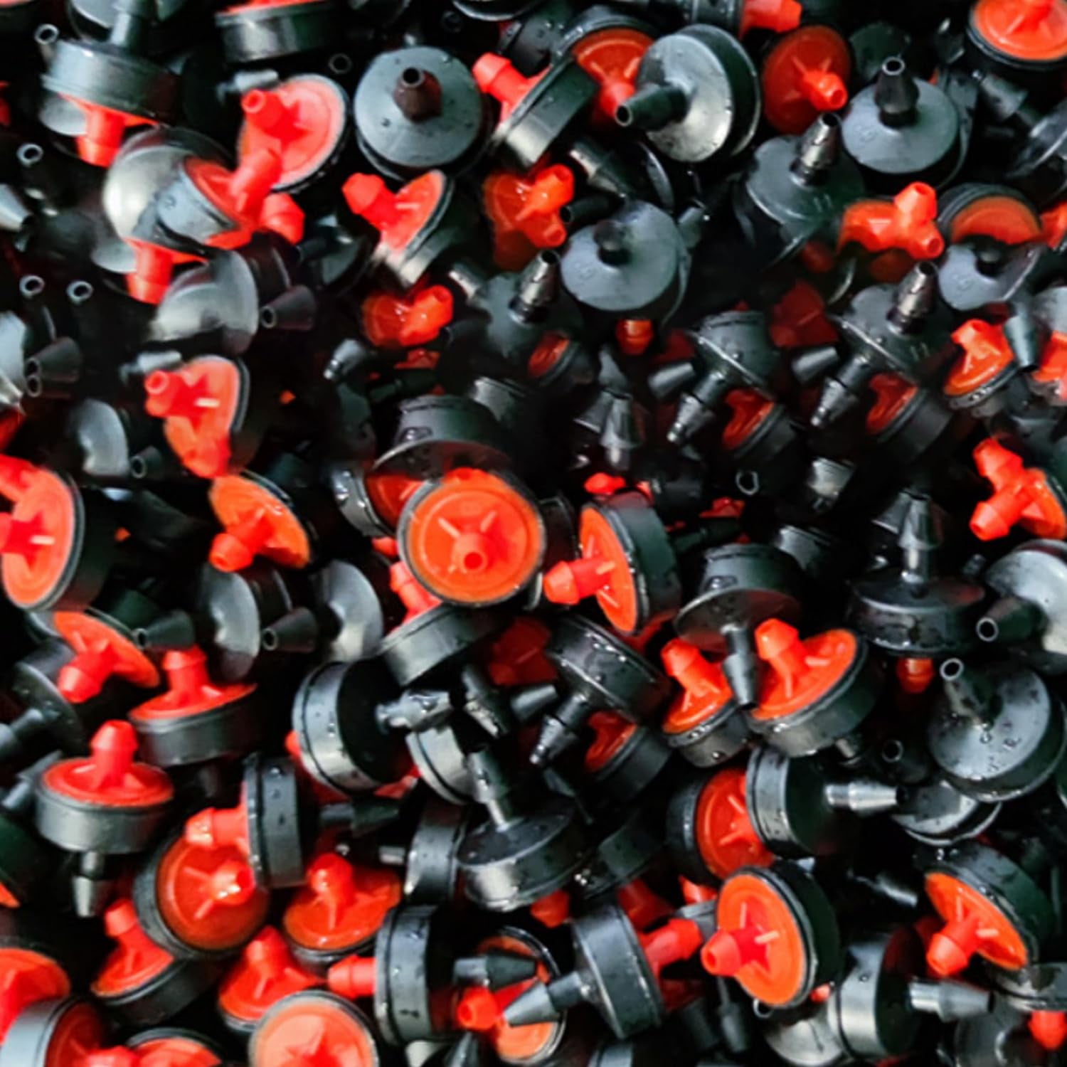 Drip Irrigation Emitters,1GPH Irrigation Dripper Emitters Maintain Constant Flow,Drip Irrigation System,1GPH Pressure Compensation Drippers,1GPH Inline Drippers and Drip Emitters,50 Per Bag (Red)
