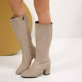 thumbnail image 2 of Women's Mid-Calf Boots Fashion Suede Side Zipper Ankle Booties Durable - Sole for Comfortable Winter and Fall Casual Wear, 2 of 8