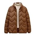 thumbnail image 1 of Breezora Veste Matelassée Texturée à Col Montant pour Femmes Manteau d'Hiver Chaud Isolé Taille P Café, 1 of 2
