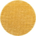 thumbnail image 3 of Unique Loom Davos Shag Collection Area Rug - Solid (6' 1" Round Sun Yellow), 3 of 7