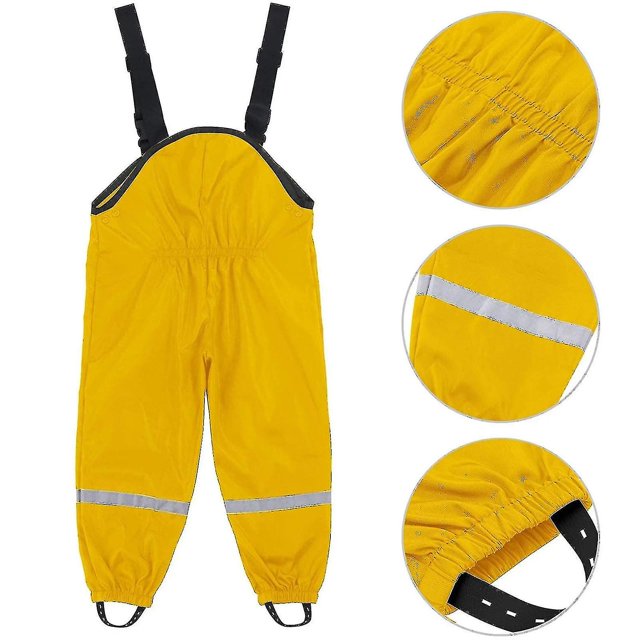 Unisex Teen Rain Dungarees Windproof And Waterproof Mud Trousers (ruipei)