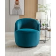 thumbnail image 3 of Swivel Accent Chair with Arm Rest, Armchair for Nursery, Living Room, Bedroom, Office & Studio, Velvet, Teal, 3 of 7