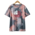 thumbnail image 3 of Pompotops T-shirt Mode Femme Imprimé Col Rond Manches Courtes Blouse Ample, 3 of 8