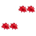 thumbnail image 1 of Cateissary 2 piezas 25cm brillo Poinsettia de árbol de Navidad Navidad flores artificiales de franela fiesta foto Prop vacaciones Type4 NO4, 1 of 6