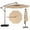 Beige, variant on Costway Patio 10FT Hanging Offset Umbrella 32 LED Lights Sand Bag Outdoor Cross Base