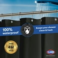 thumbnail image 6 of Clorox Shower Curtain Liner, Waterproof 6g PEVA w Magnets, Standard 72" x 72", Black 1 Pack, 6 of 11