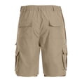 thumbnail image 5 of GUZOM Mens Quick-Dry Cargo Shorts Khaki, Lightweight Elastic Waist Hiking Shorts with Pockets for Travel, Outdoor & Casual Wear,Size 2XL, 5 of 7
