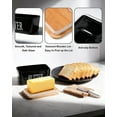 thumbnail image 5 of ZWHong Butter Dish with Lid, Large Ceramic Butter Keeper with Stainless Steel Knife, Airtight Butter Container for Refrigerator or Countertop, 650ml Butter Holder for 2 Sticks (Black), 5 of 7