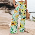 thumbnail image 1 of Lilgiuy Women Casual Printing Pockets Elastic Mid-Waist Comfortable Wide-Legged Loose Pants for Beach Vacation Travel, 1 of 4