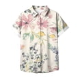 thumbnail image 2 of WREESH Women's Floral Button Down Shirts Short Sleeve Casual Blouses with Regular Printed Patterns for a Feminine Button Up Top Khaki, 2 of 4