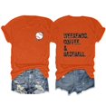 thumbnail image 2 of Loose Fit T-Shirts Casual Fashion Women'S T Shirt Weekends Coffee European And American Letter Print Short Sleeve,Orange Women T Shirt 3XL, 2 of 4