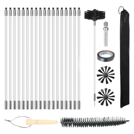 

25Pcs Chimney Cleaning Kit Chimney Brush Cleaning Tools Duct Vent Cleaning Kit