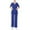 Blue, variant on Xfvqtps Scrub Set for Women Solid Color V-Neck Stretch Scrub Top and Elastic Waist Scrub Pants Short Sleeve Protective Suit Set Working Uniforms with Pockets Blue