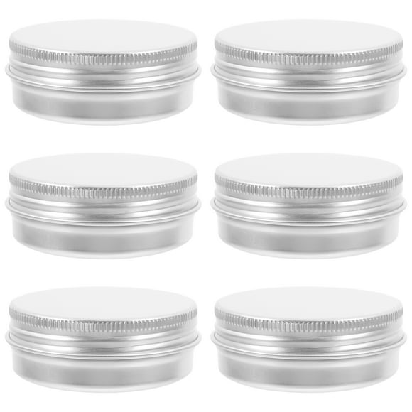 6 uds pequeñas latas redondas de aluminio con tapas de tornillo para barras de loción bálsamo para barba manualidades DIY recipientes metálicos herméticos para viajes y almacenamiento