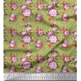 thumbnail image 1 of Soimoi Cotton Cambric Fabric Check,Leaves & Peony Floral Printed Craft Fabric by the Yard 42 Inch Wide, 1 of 1