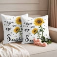 thumbnail image 2 of Sunflower Sunshine Outdoor Waterproof Pillow Covers, Pastoral Bees Farmhouse Floral Decorative Square Throw Pillowcase Sofa Cushion Sham for Patio/Couch/Chair, 18"x18" 2 Pack, 2 of 8
