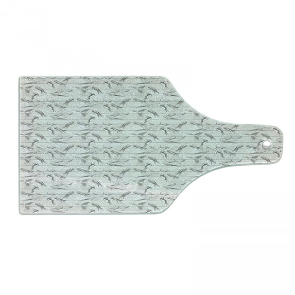 Birds Cutting Board, Spotted Neck Swallow and Red-Rumped Swallow Perching on Parallel Wires, Decorative Tempered Glass Cutting and Serving Board, in 3 Sizes, by Ambesonne