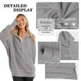 thumbnail image 2 of SWQZVT Hoodies for Women Long Sleeve V Neck Hooded Sweatshirts Casual Oversized Button Up Side Slit Women Pullover XL, 2 of 8