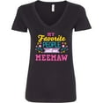 thumbnail image 3 of Inktastic My Favorite People Call Me Meemaw with Flowers Women's V-Neck T-Shirt, 3 of 5
