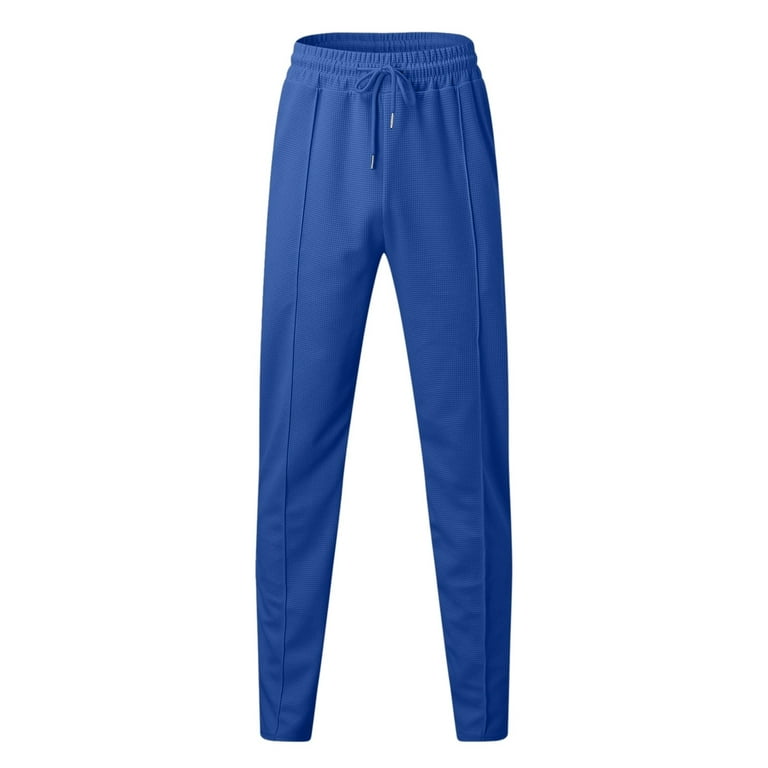 blue suits for men male autumn winter casual plaid two piece crew neck t  shirt long sleeve pocket pants set 