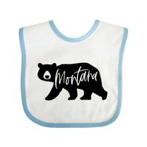 Inktastic Montana Black Bear Silhouette Boys or Girls Baby Bib