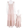 thumbnail image 3 of TopLLC Robes Maman et Moi, Tenues Assorties Maman et Moi Bretelles Spaghetti Manches Nœud Papillon Imprimé Point Vague Robe d'Été Sans Manches, 3 of 7