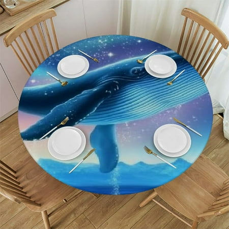 

Autua Whale Aurora Borealis Round Tablecloth Stain-Resistant Washable Indoor Outdoor Tablecloth Restaurant Wedding Party Home Kitchen Outdoor Decoration Table Cloth 31 -35