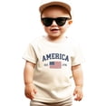 thumbnail image 2 of America Est 1776 Patriotic Shirt for Men Women Kids Family Matching 4th of July American Flag Tee Natural Shirt Youth Large, 2 of 7