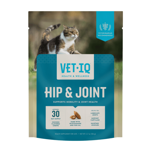 Vet IQ Hip & Joint Health Supplement for Cats, Chicken Flavored Crunchy Chews, Approx. 30 Day Supply