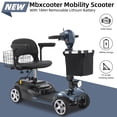 thumbnail image 3 of Mbxcooter 15 Miles 4 Wheels Mobility Scooter for Adults&Seniors Up to 300LBS,350W Electric Powered Wheelchair Device with Extended Battery, Dual Baskets, Rotating Seat,Compact Mobile for Travel,Gray, 3 of 10