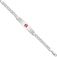 thumbnail image 2 of 925 sterling silver medical alert id curb link chain bracelet, 2 of 3