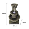 thumbnail image 6 of Willwolf 3-Tiered Water Fountain with Flat Bottom,Outdoor Fountain with LED Lights,Modern Fountain for Garden Porch and Patio,Resin Waterfall Fountain, 6 of 10