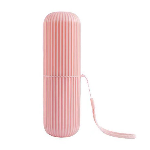 Caja de almacenamiento de taza de cepillo de dientes de viaje de 2 piezas para viajes de campamento, viajes de negocios. Soporte para cepillo de dientes