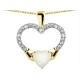 thumbnail image 2 of Star K� Hands Holding Heart Genuine Opal Claddagh Pendant Necklace, 2 of 9