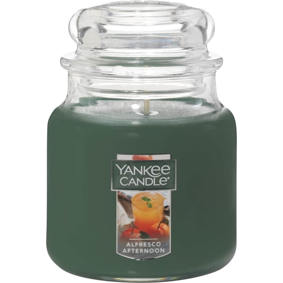 Yankee Candle Alfresco Afternoon Scented, Classic 14.5oz Medium Jar Single Wick Candle, Over 65 Hours of Burn Time