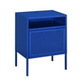 thumbnail image 1 of Bowery Hill Open Metal Shelf Nightstand with USB Port in Blue, 1 of 12