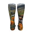 thumbnail image 6 of Xecao Mountain Cows Flower Stream Print Calf Socks Seamless Toe, Knee High Long Socks, Sports Socks Trouser Socks for Women and Men-One Size, 6 of 8