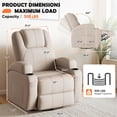 thumbnail image 6 of Furmax 360° Swivel Rocking Chair Power Massage Recliner With nursing Needs Oversized Furniture For Living Room,Beige, 6 of 7