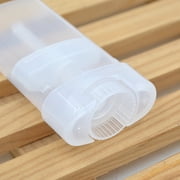 Empty Oval Deodorant Containers 5pcs Plastic Solid Lip Balm Containers 15ml Empty Refillable Lip Gloss Tubes (Transparent)