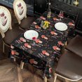 thumbnail image 2 of Red Mushroom Grass Black Pattern Rectangle Tablecloth 60"x120",Waterproof Polyester Rectangle Table Cloth, Wipeable Spillproof Polyester Tablecloth for Dining, Camping, Indoor and Outdoor, 2 of 6