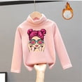 thumbnail image 2 of EnJoCho Little Girls' Chic Turtleneck Shirt Girls' Comfort Fit Turtleneck Kids Toddler Sweatshirts Soft Warm Cute Print Long Sleeve Crew Neck Hoodie Lightweight Soft Pullover Tops, 2 of 3